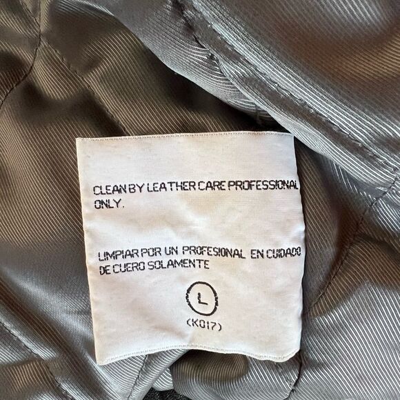 Perry Ellis Black Leather Jacket with Quilted Lining Men’s Large - Picture 6 of 11